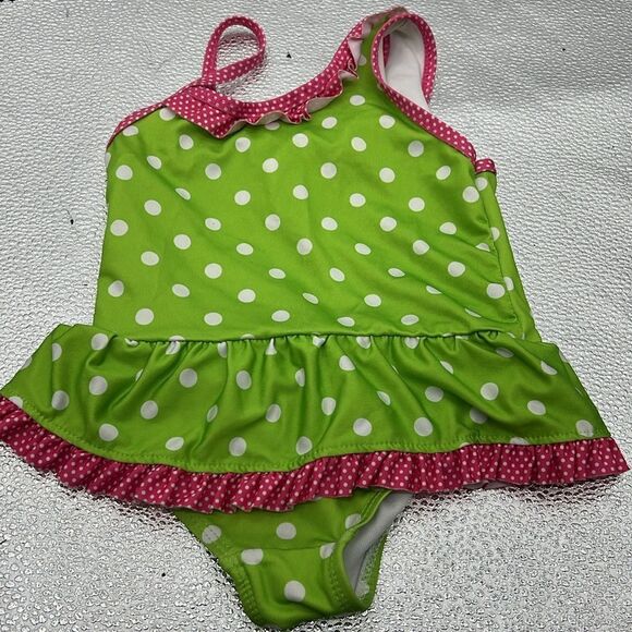 Penny M toddler girl polka dot one piece swimsuit 4T - Picture 2 of 3